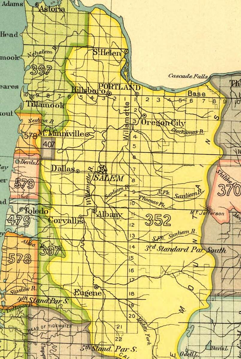 Figure 16.1. The Willamette Valley cession on an 1899 federal map