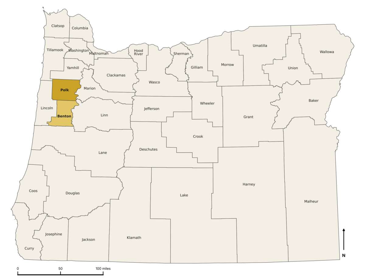Figure 25.1. Oregon's 36 counties