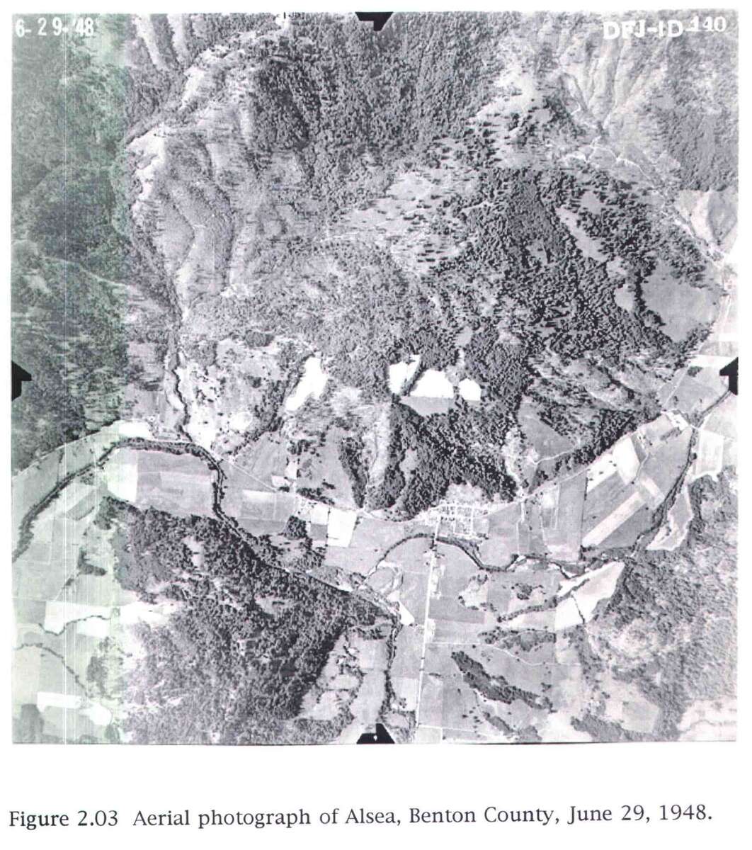 Figure 4.1. Alsea from the air, June 29, 1948