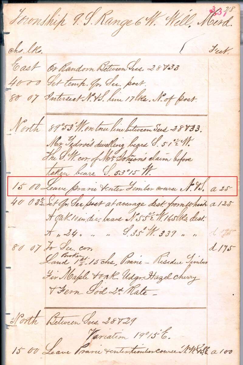Figure 6.1. A page of Daniel Murphy's field notes, March 1854
