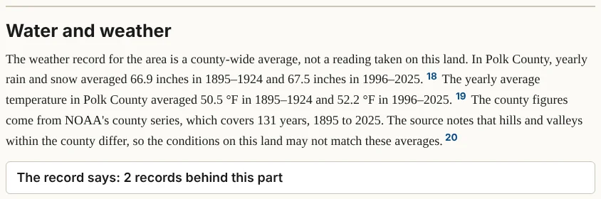 Figure 8.1. "Water and weather" in the sample report.