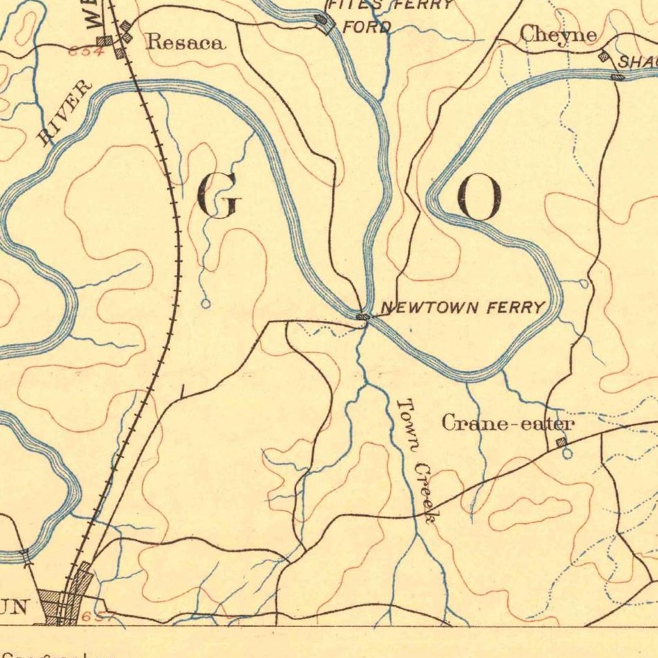 USGS 1:125000-scale Quadrangle for Dalton, GA 1886 (crop around site)