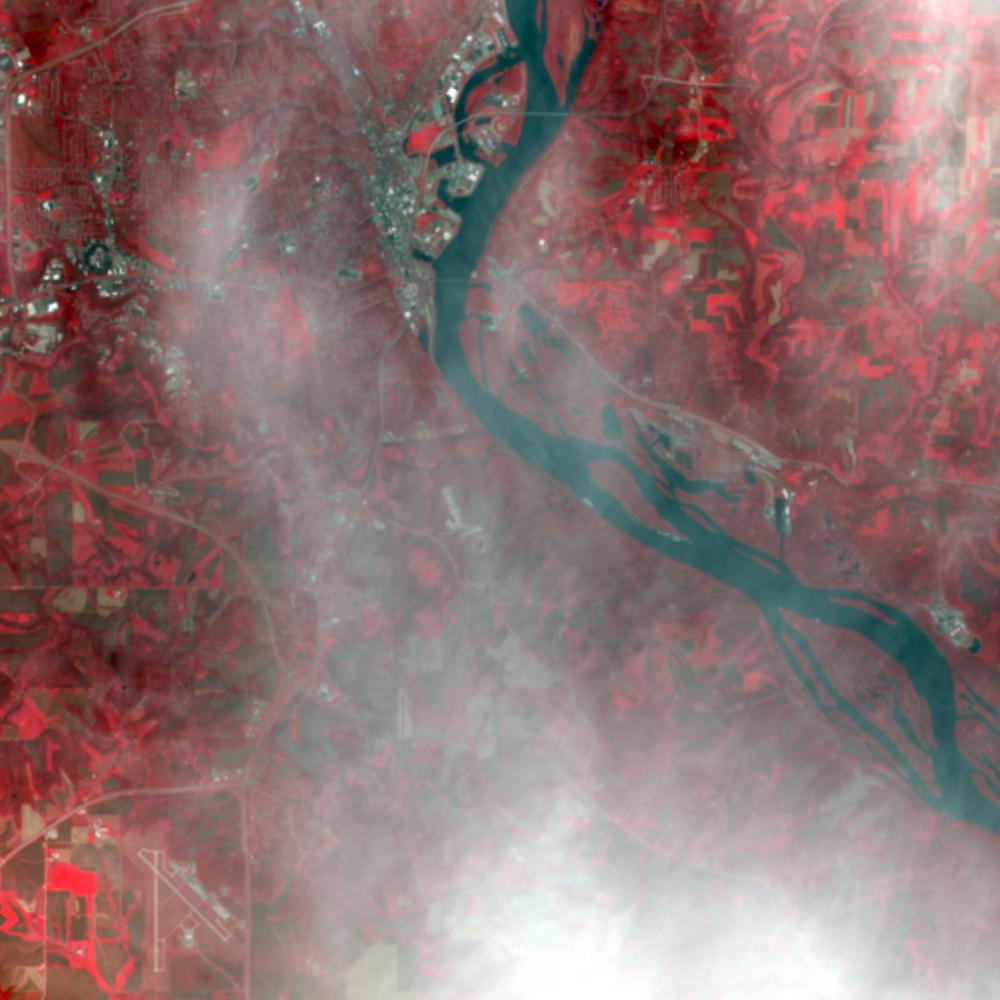 Landsat color-infrared false color (recent)