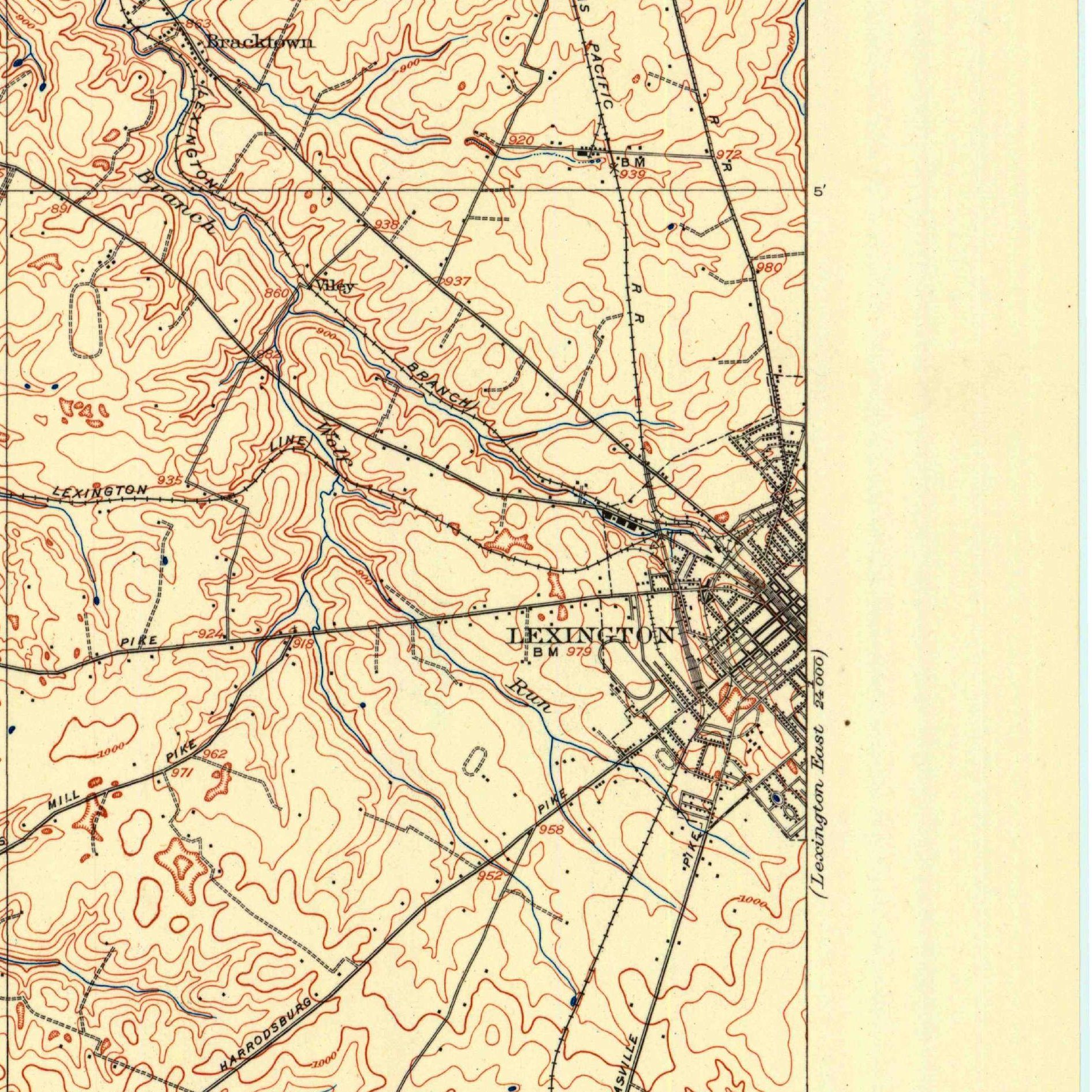 USGS 1:62500-scale Quadrangle for Georgetown, KY 1906 (crop around site)