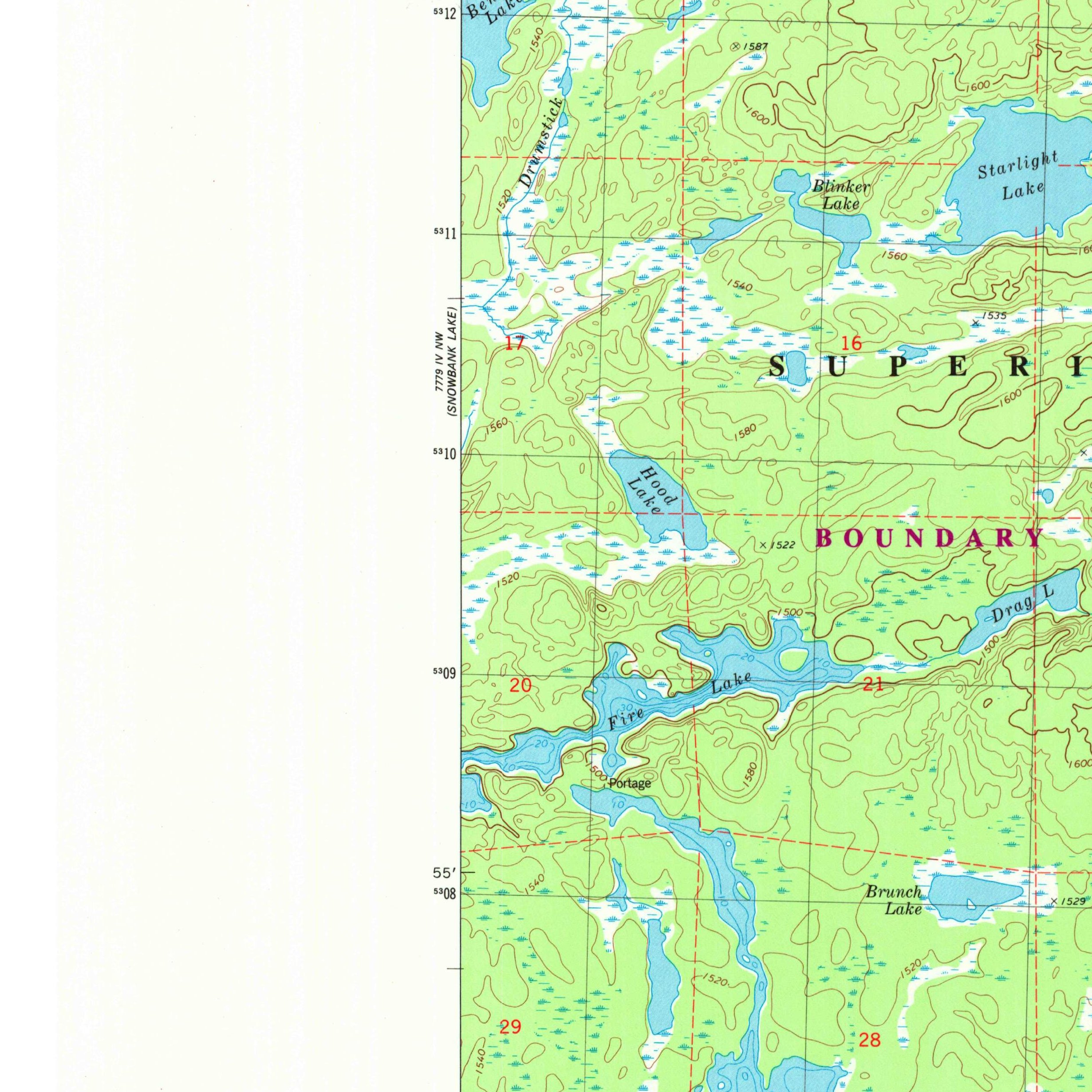 USGS 1:24000-scale Quadrangle for Lake Insula, MN 1981 (crop around site)