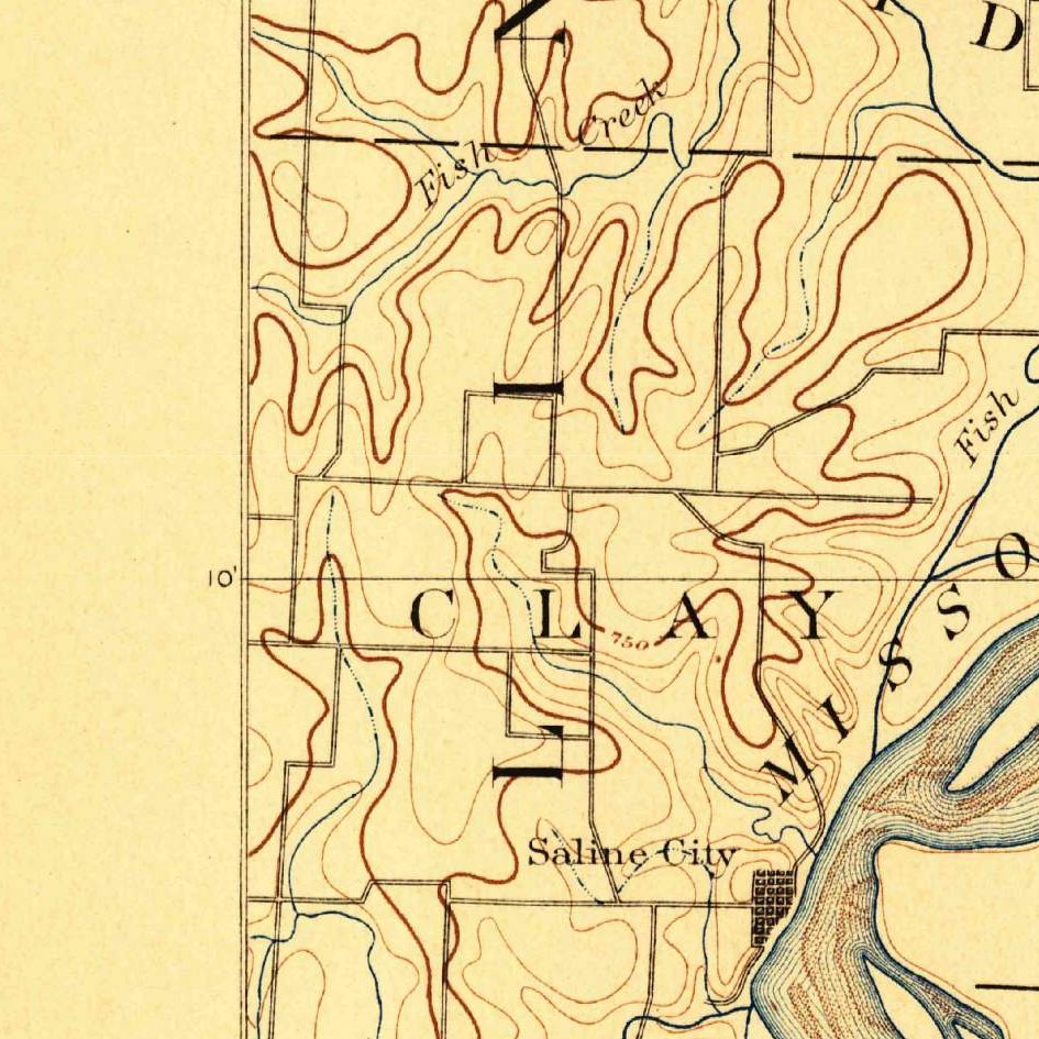 USGS 1:125000-scale Quadrangle for Glasgow, MO 1890 (crop around site)