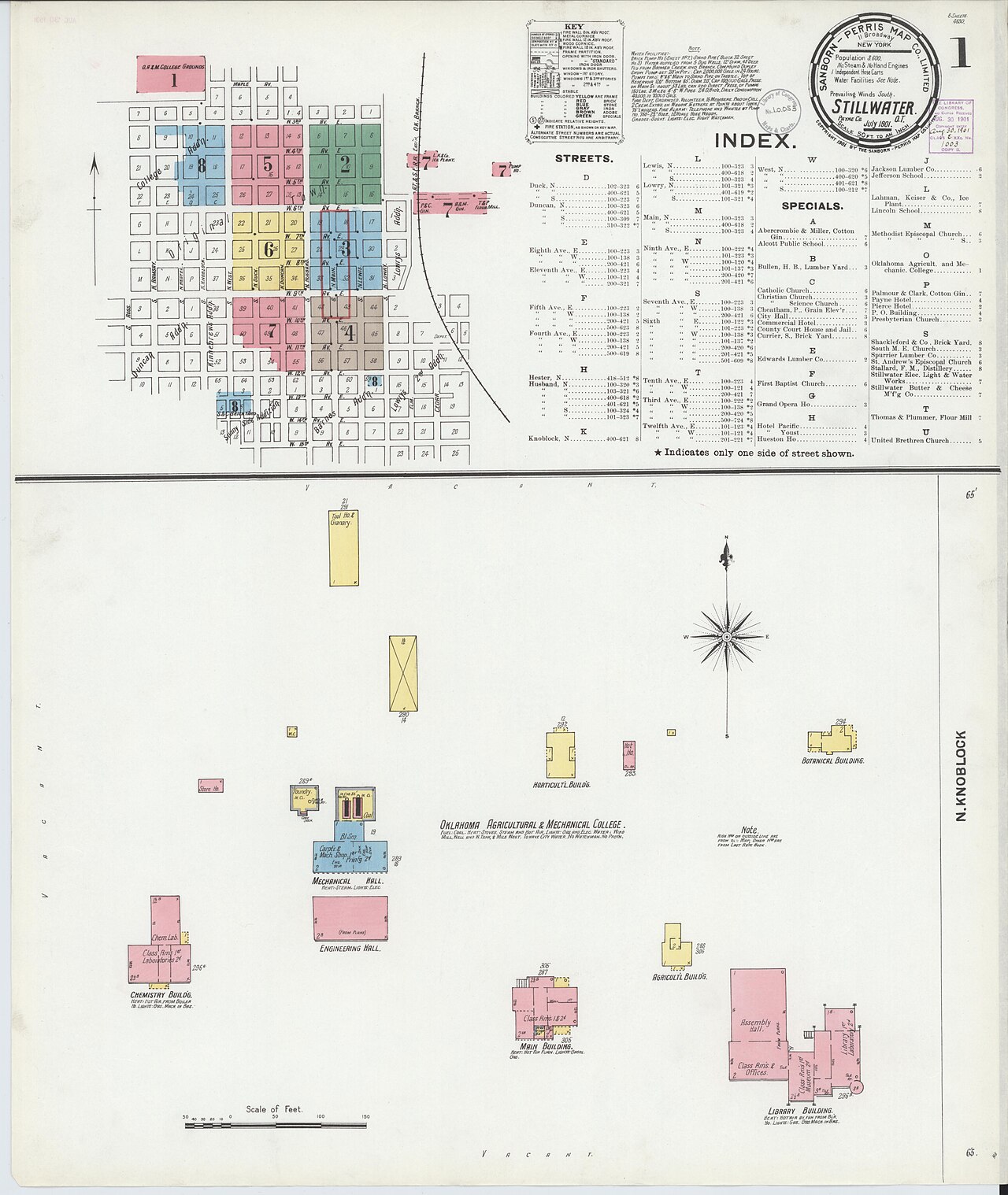 Sanborn Fire Insurance Map from Stillwater, Payne County, Oklahoma, 1901, Plate 0001.jpg