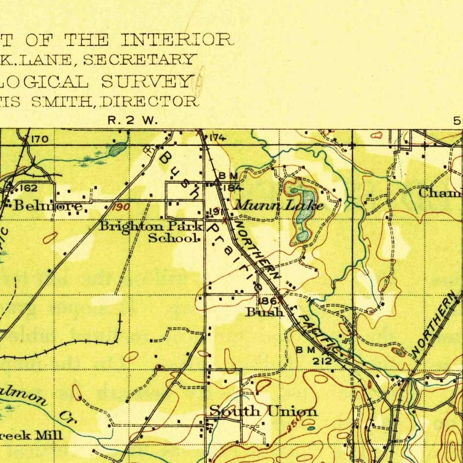 USGS 1:125000-scale Quadrangle for Chehalis, WA 1916 (crop around site)